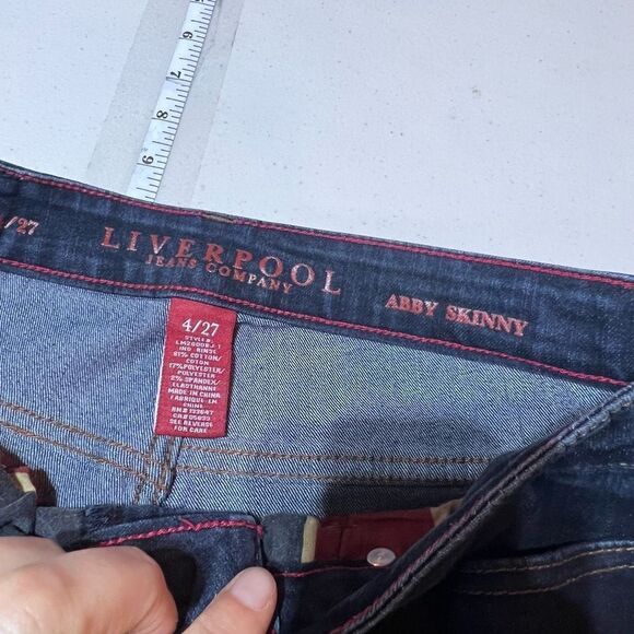 Liverpool Women's Mid Rise Abby Skinny Jeans Silky Soft Denim in Freeman Sz 4/27 - Picture 6 of 12